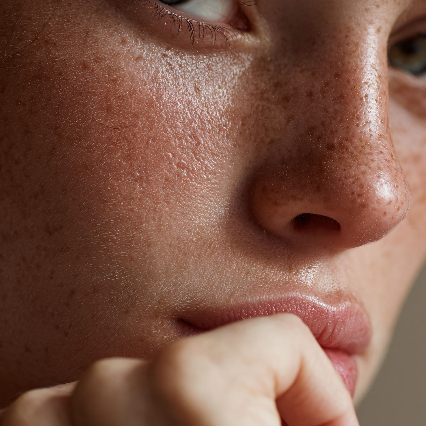 Rostro de mujer con piel sensible los lunes, mostrando cuidado facial y piel equilibrada según la ciencia