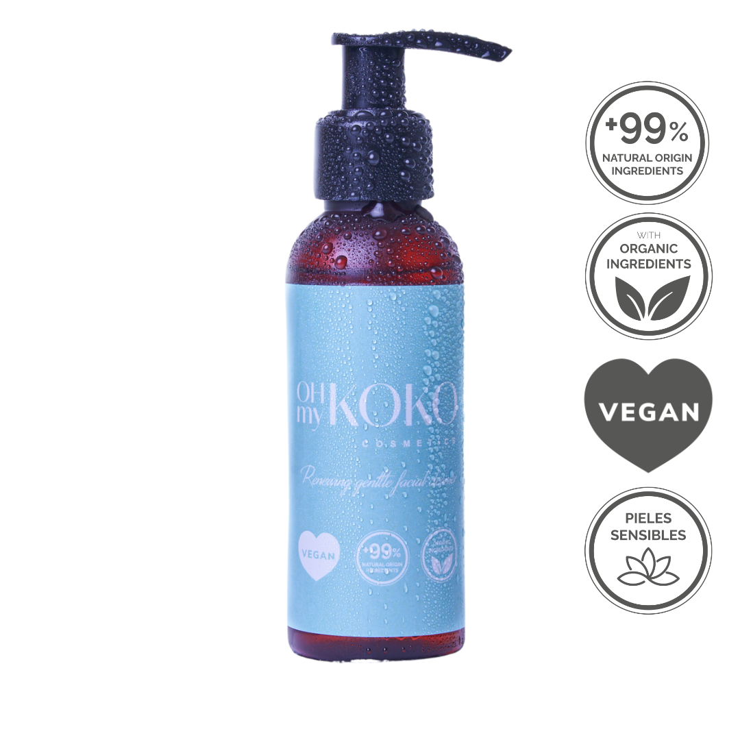 Limpiador Facial Exfoliante Diario. 5 AHA´S frutales, Extracto de Avena. OhMyKoko