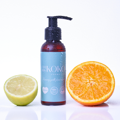 Limpiador Facial Exfoliante Diario. 5 AHA´S frutales, Extracto de Avena. OhMyKoko