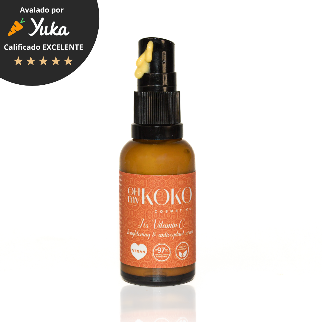 Serum Vitamina C y Astaxantina. Iluminador, Antimanchas, Antiedad. Efecto Rayo de Sol. OhMyKoko