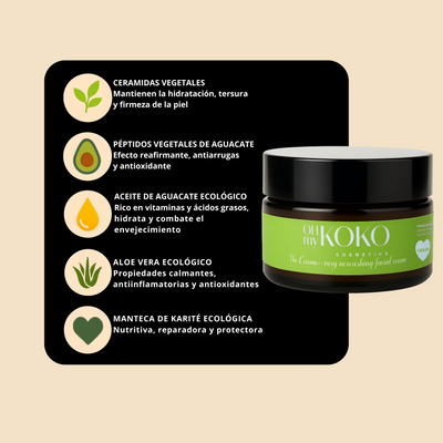 Crema Facial Nutritiva con Péptidos Vegetales y Ceramidas 40 ml | Nutrición Antiedad Día y Noche | Piel Seca y Sensible