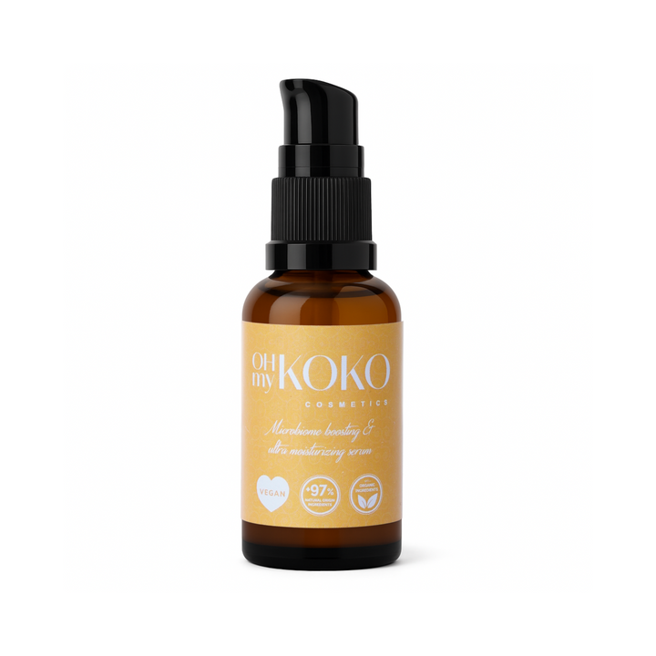 OhMyKoko Gesichtsserum Für Trockene Haut – Mit Hyaluronsäure, Probiotika & Pflanzlichem Squalan, 30 Ml, Vegan