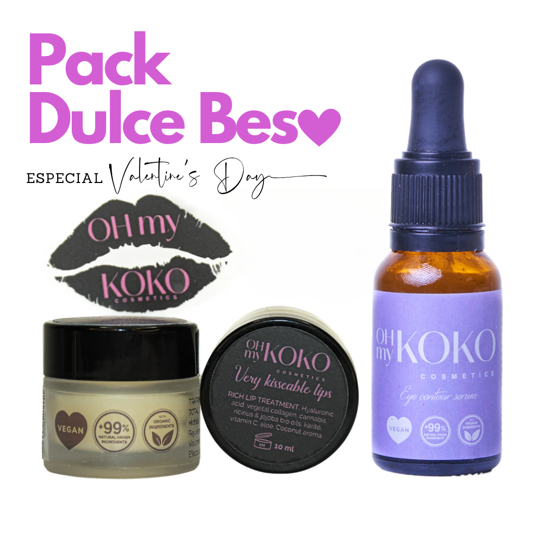 Pack Especial Día de los Enamorados | Bálsamo Labial Very Kissable Lips y Contorno de Ojos | skincare natural y vegano OhMyKoko 